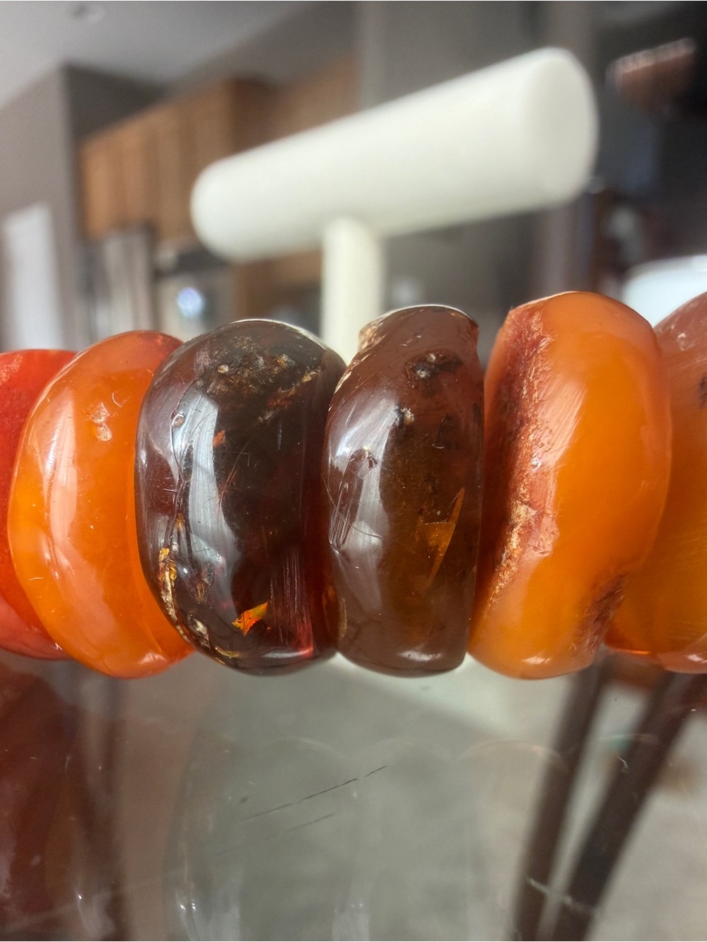 Vintage Soviet USSR Amber Necklace 70g, 60+ Years Old, Large Amber Beads - Picture 6 of 10